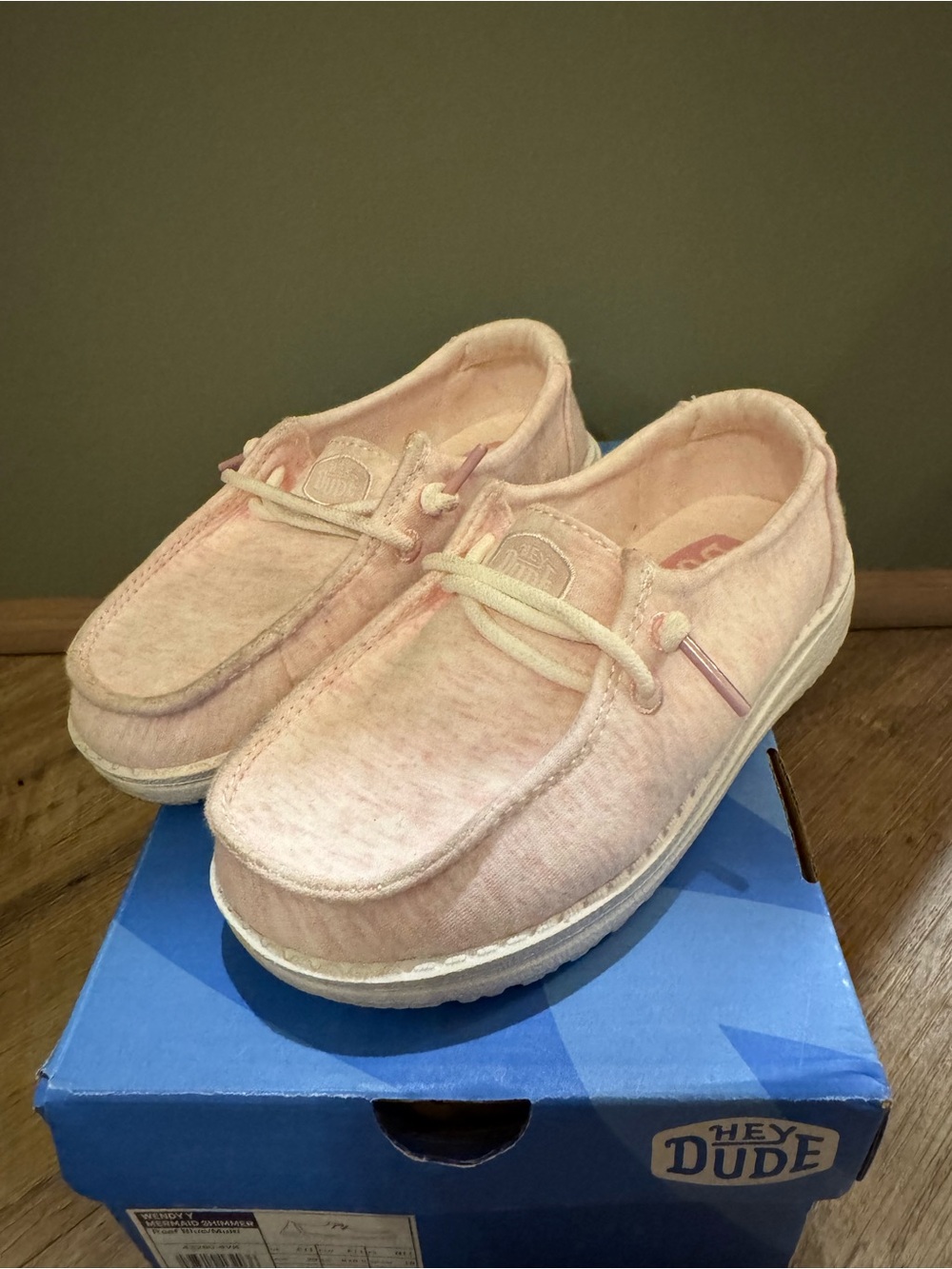 Hey Dude Kids Light Pink Slip-On Sneakers